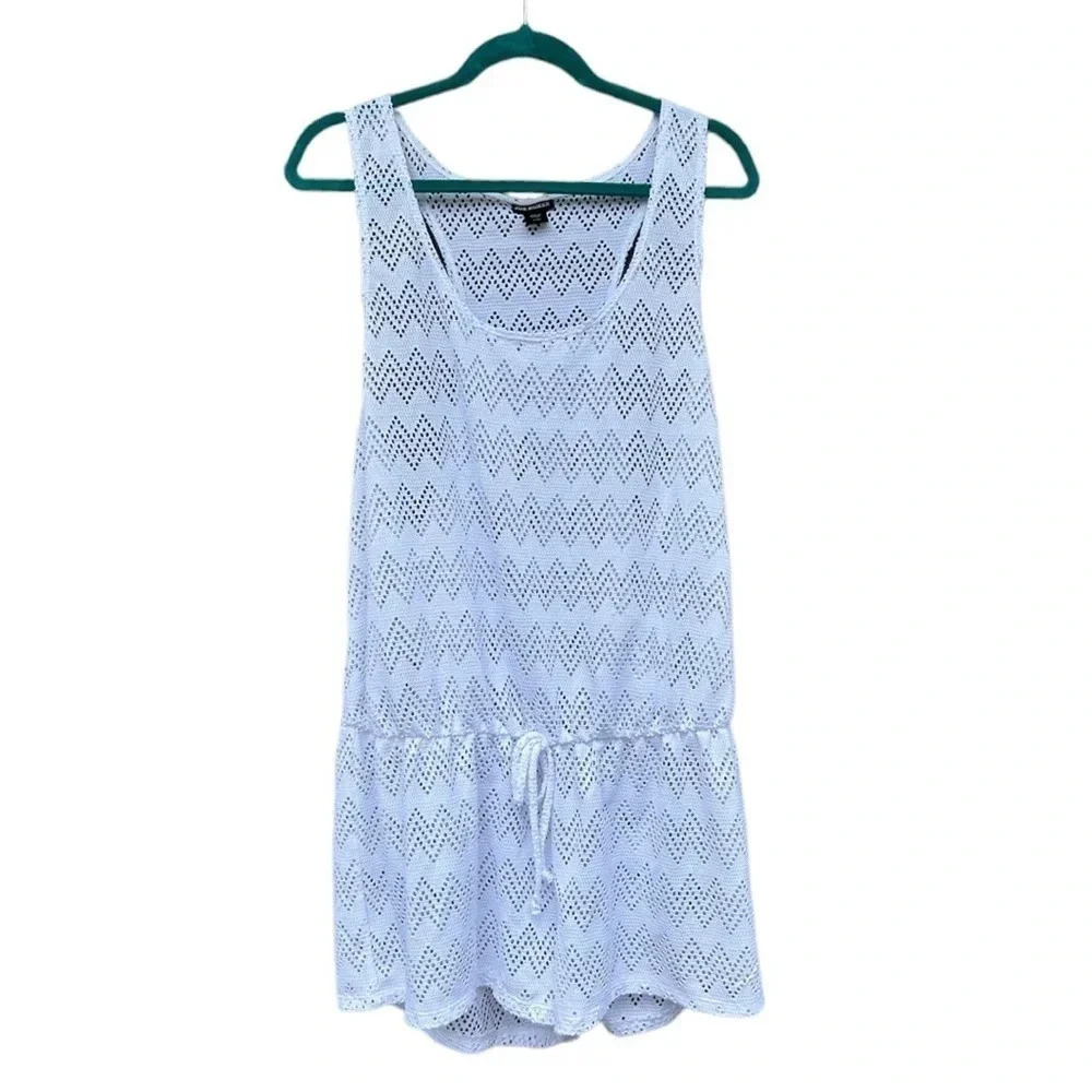Joe Boxer Women’s Swimsuit Beach Cinch Waist Coverup Mesh Romper White Size XL